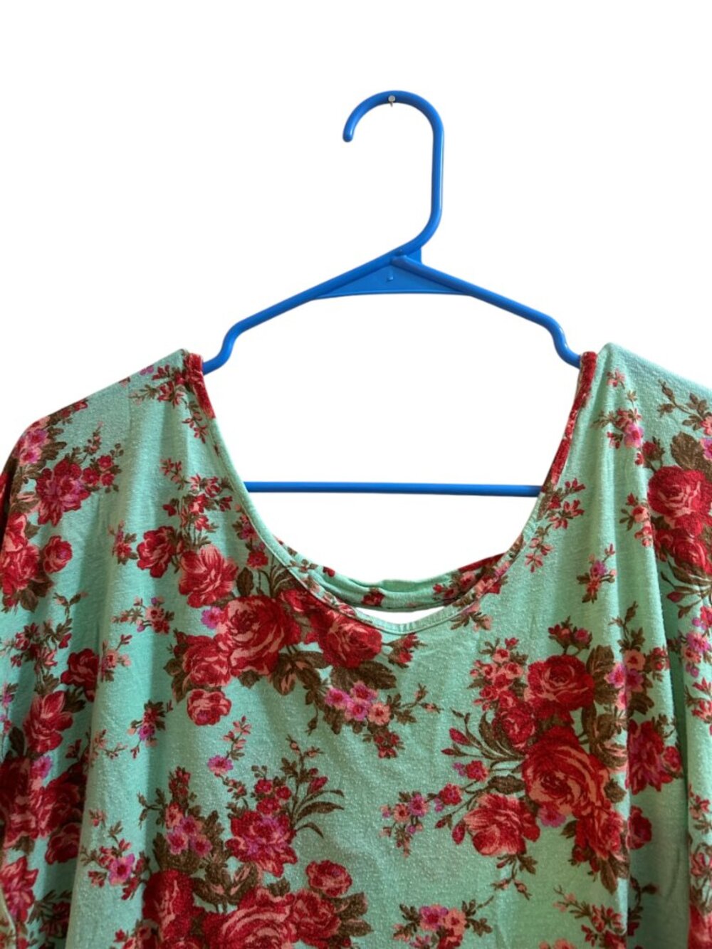 Deb Mint Floral High-Low Swing Top Size 1X - Picture 8 of 9